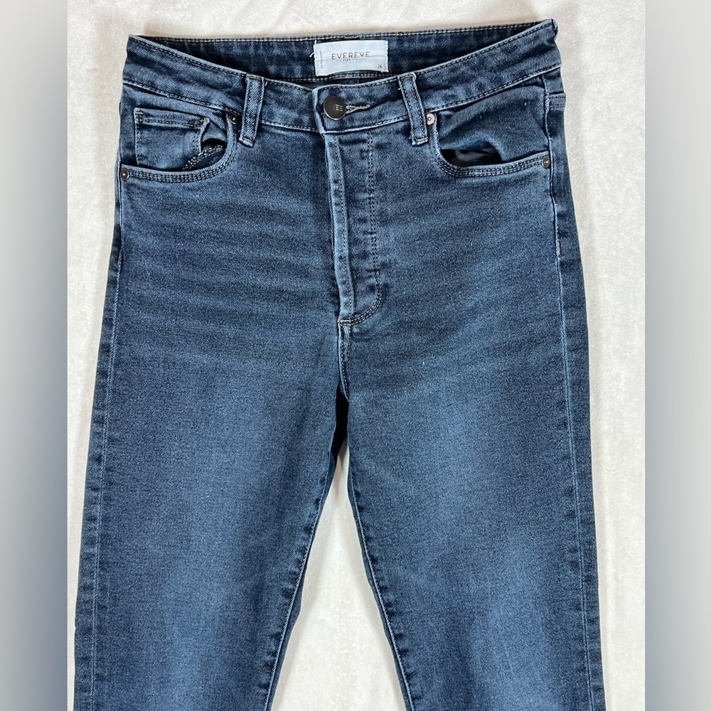 EVEREVE Size 26 High Rise ‘The EVER Straight’ Dark Wash Premium Jeans Denim C23 - Picture 3 of 9